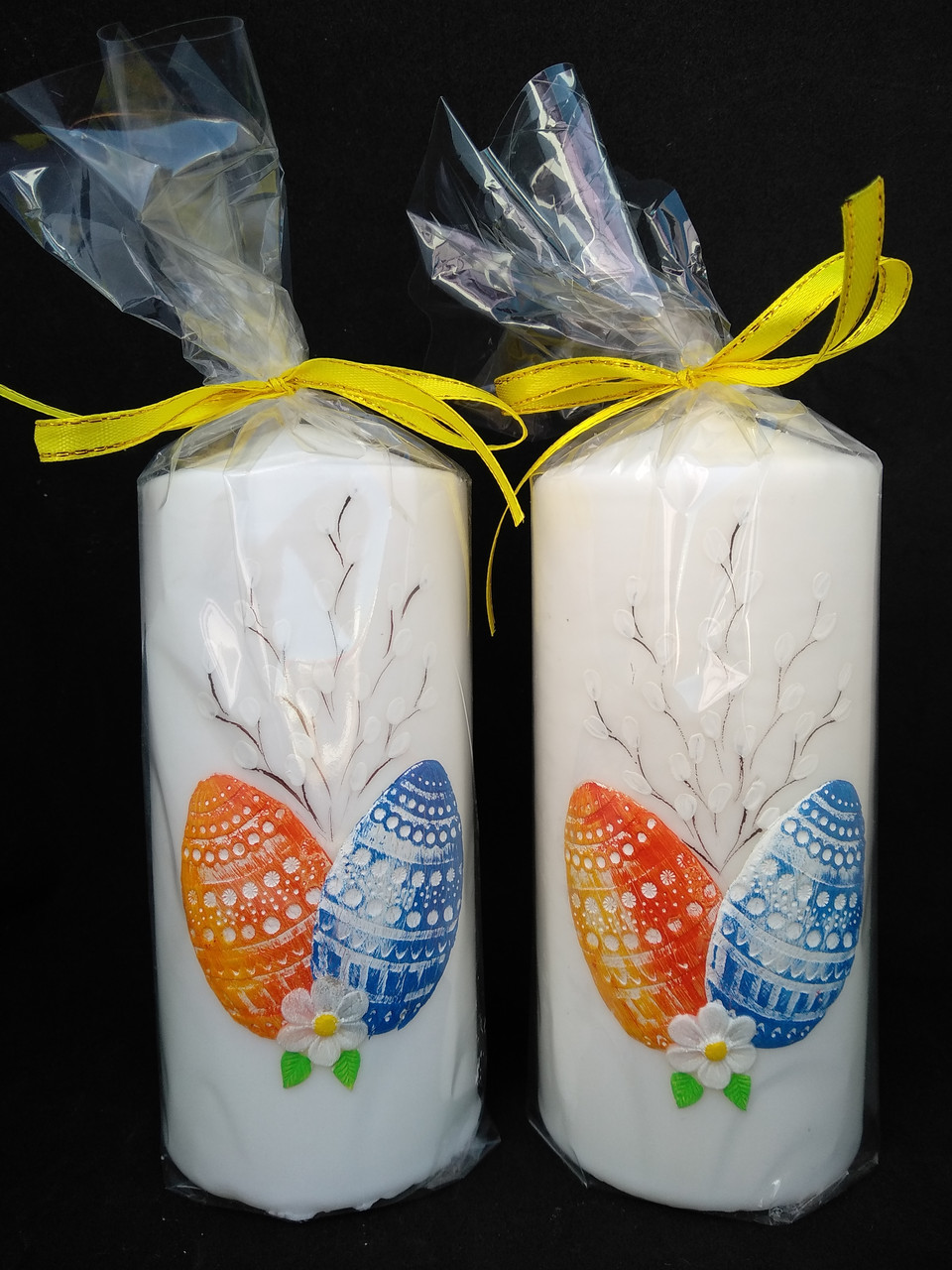 Пасхальные свечи столбик с аппликацией 15*7 см - фото 1 - id-p10445679
