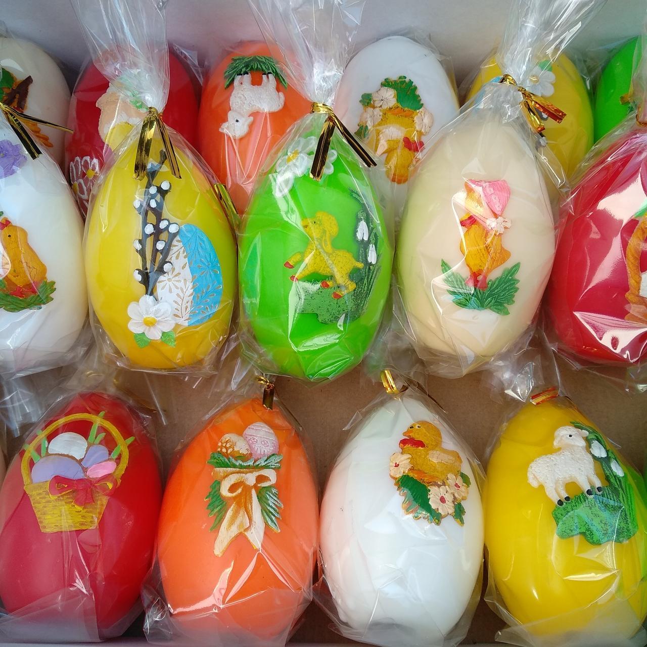 Свечи декоративные Пасхальные яйца цветные 6,5*4,5 см - фото 1 - id-p10445680