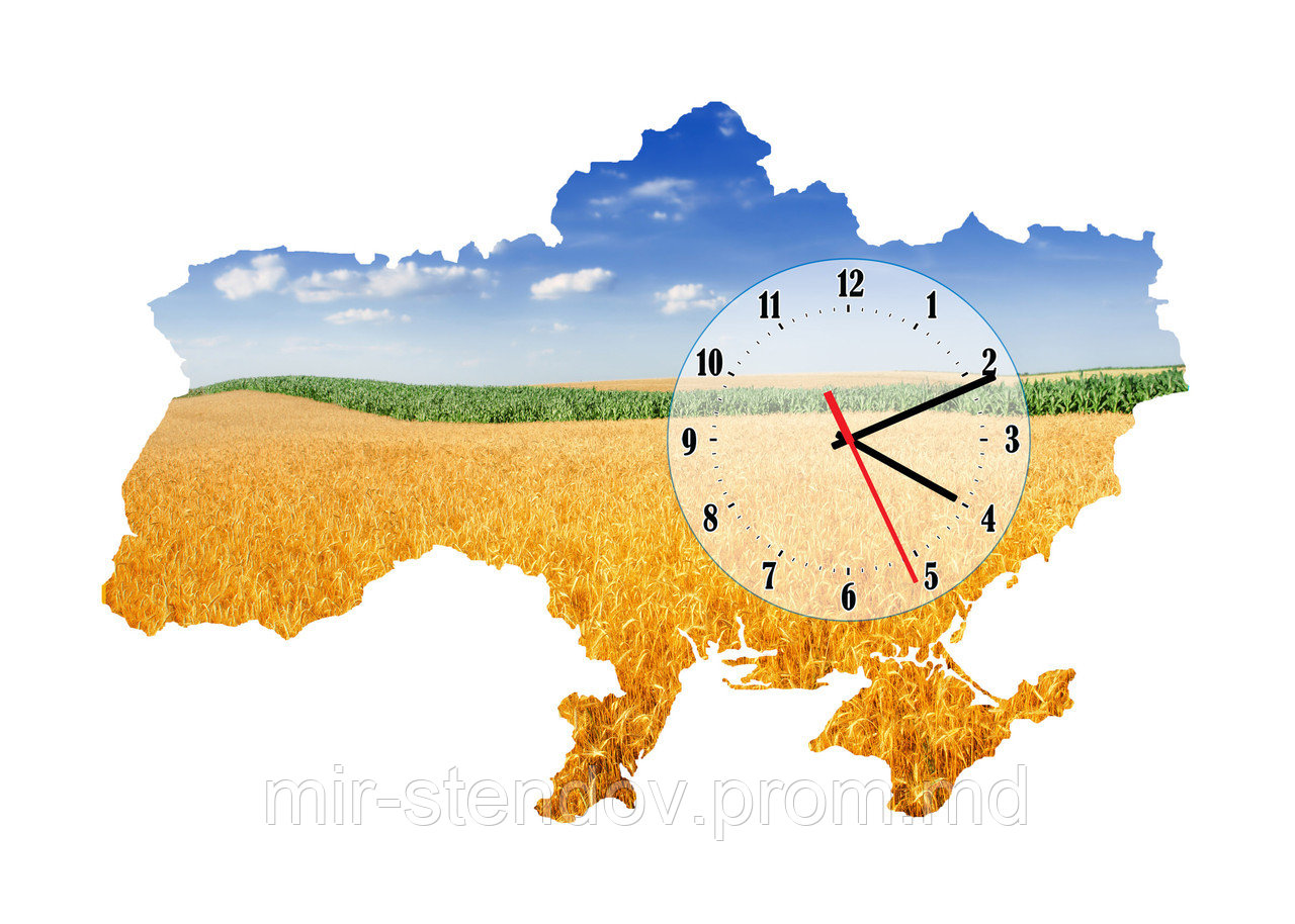 Часы настенные "Карта Украины. Пшеничное поле" - фото 1 - id-p10445700