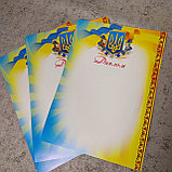 Диплом с Гербом Украины. Пустой бланк - для заполнения. (Жёлто-голубой), фото 2