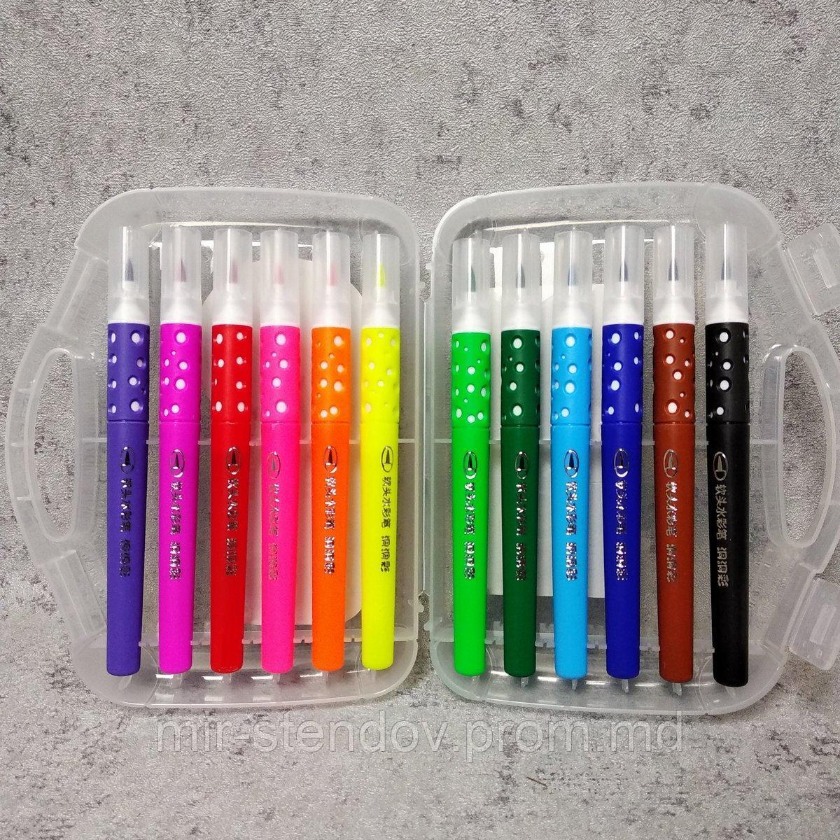 Фломастер - кисточка. Разноцветный набор из 12 штук (Лев), фото 1