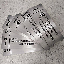 Таблички кабинетные для бизнес-центра в едином стиле  (Цвет металл)