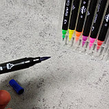 Двухсторонний фломастер для скетчинга. Разноцветный набор из 12 штук "Chaoran", фото 6