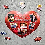 Магнит виниловый в форме сердца с Вашими фото, фото 2
