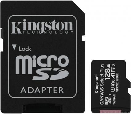 Kingston Canvas Select Plus microSDXC 128GB (с адаптером) - фото 1 - id-p10446467