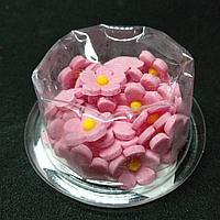 Пасхальное украшение из сахарной мастики Цветы льна розовые