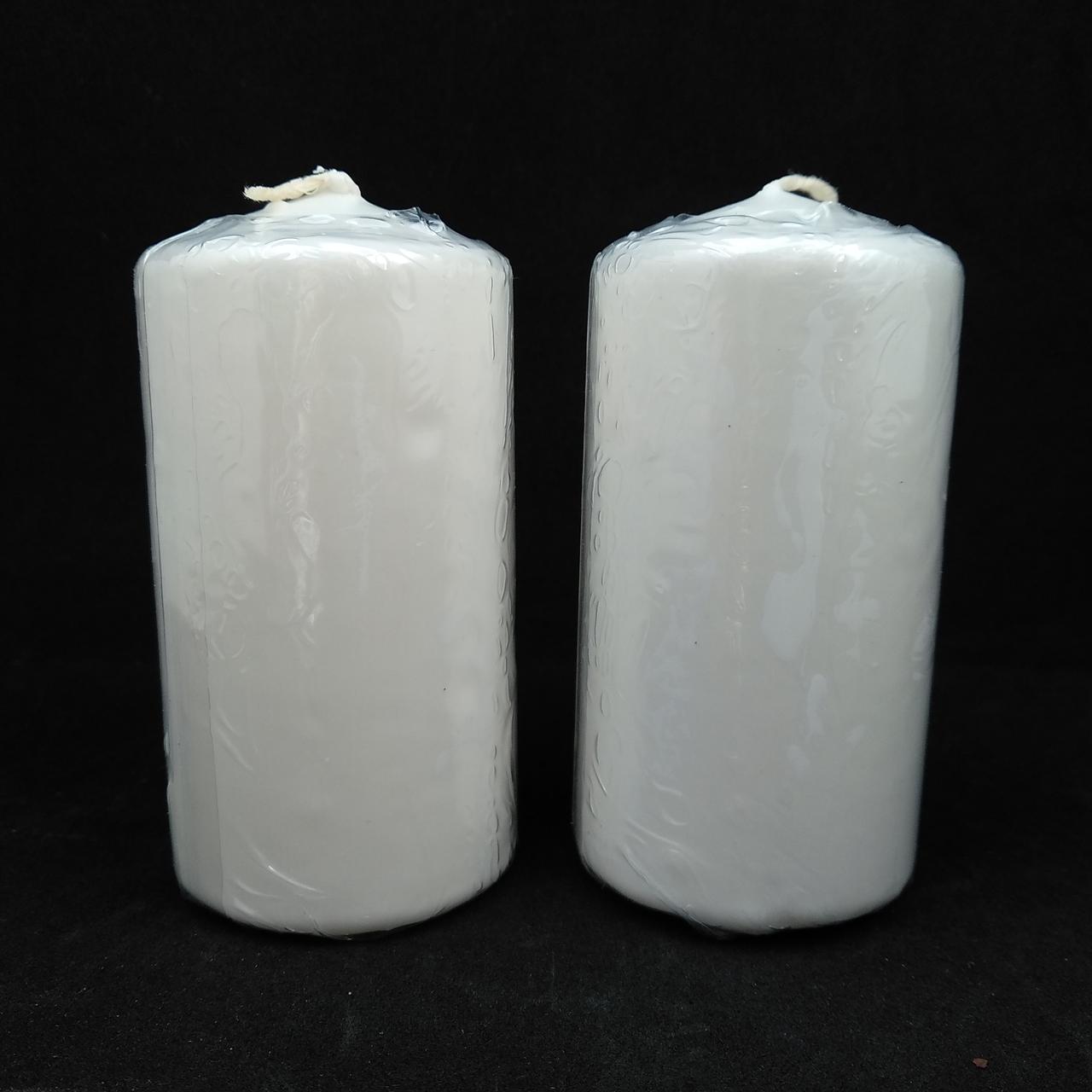 Свеча столбик лаковый белый 10*5 см - фото 1 - id-p10448558