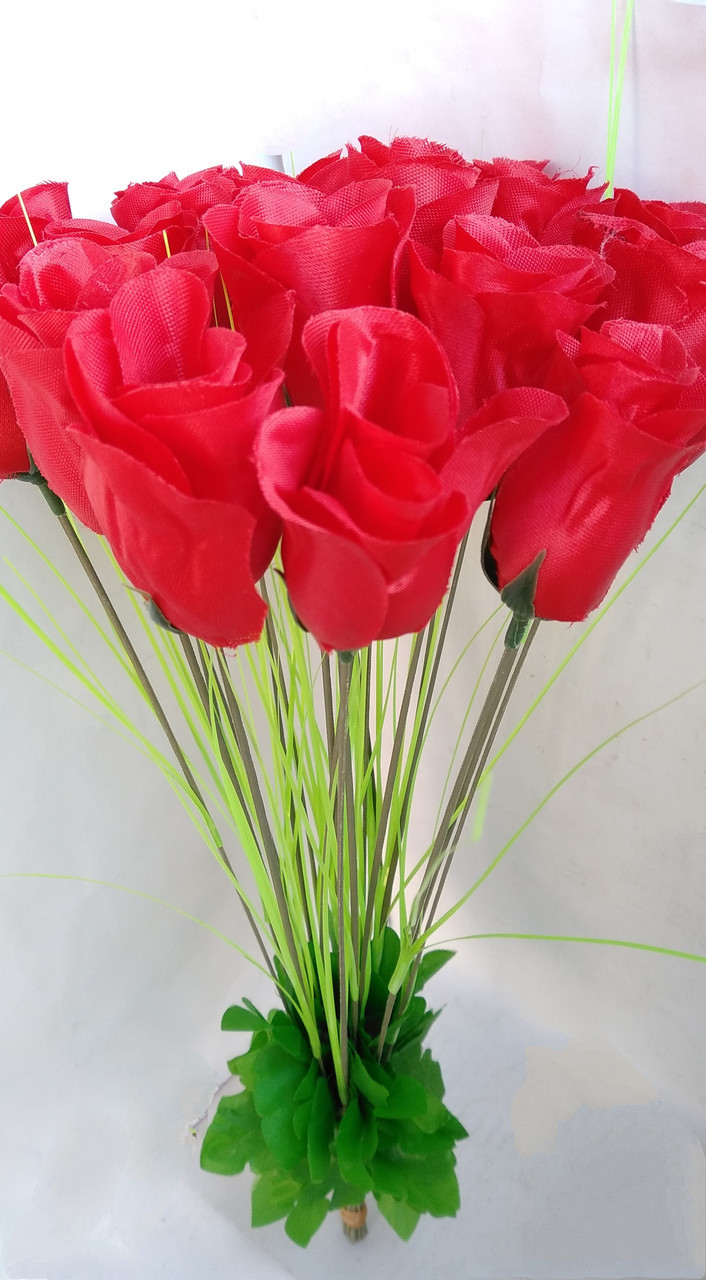 Искусственные цветы Розы 20 шт красные - фото 1 - id-p10448899