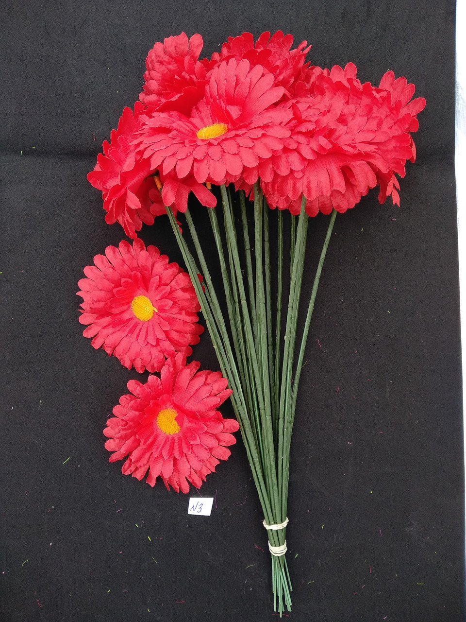 Искусственные цветы Ромашка красная 20 шт - фото 1 - id-p10448903