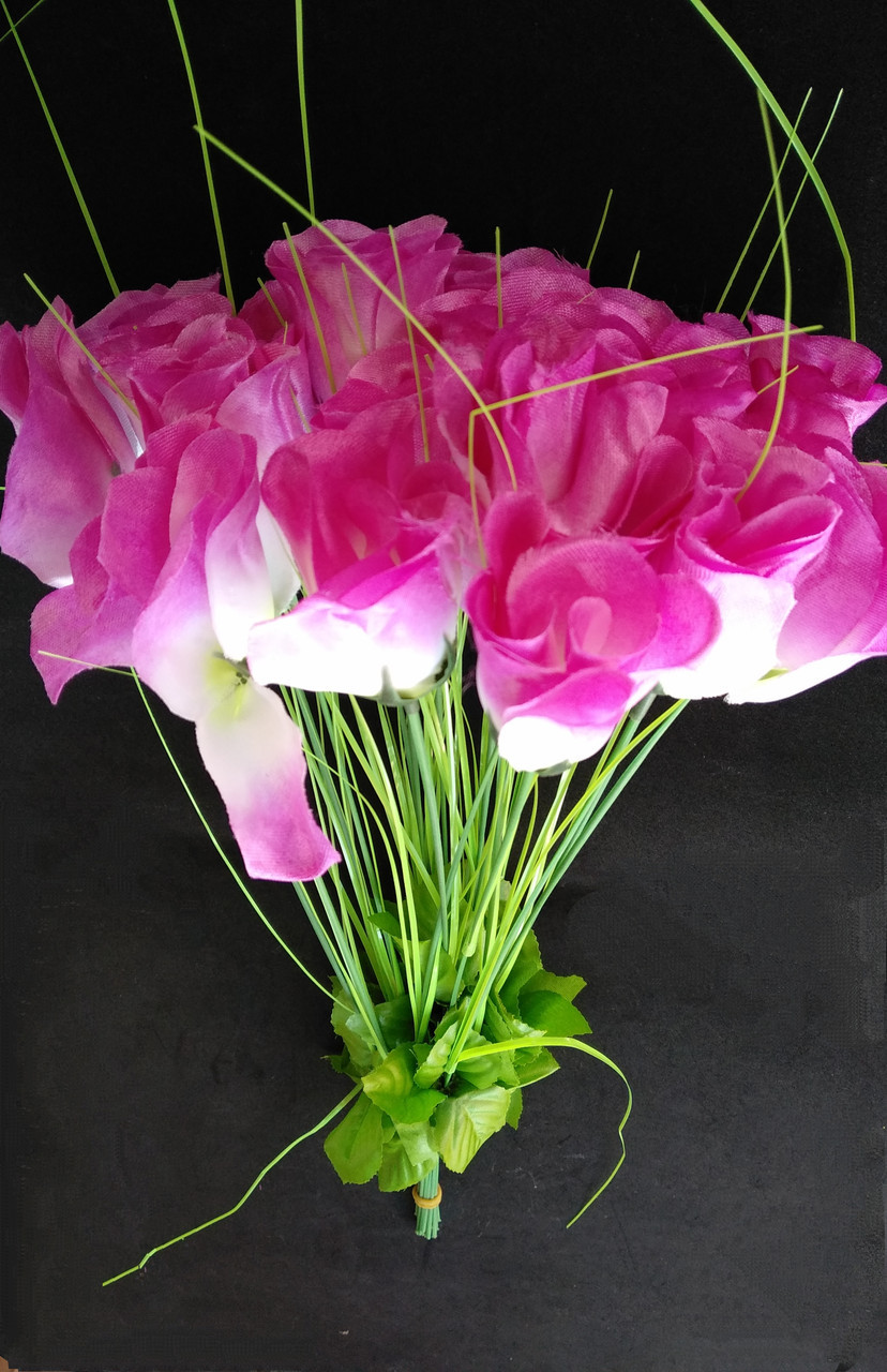Искусственные цветы Розы 20 шт бело-сиреневые - фото 1 - id-p10448910