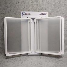 Брендированый уголок покупателя на 5 карманов с пластмассовыми рамками