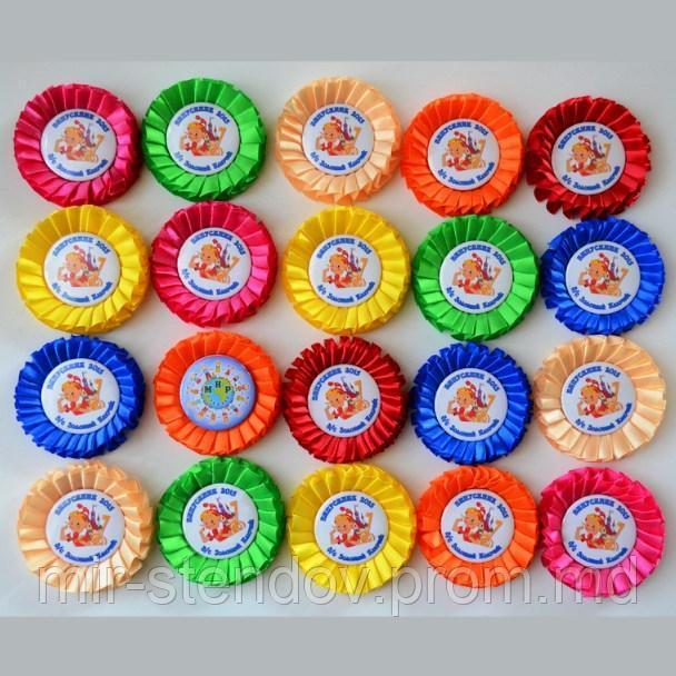 Значок  с розеткой "Выпускник" с фото или рисунком (Разные цвета), фото 1