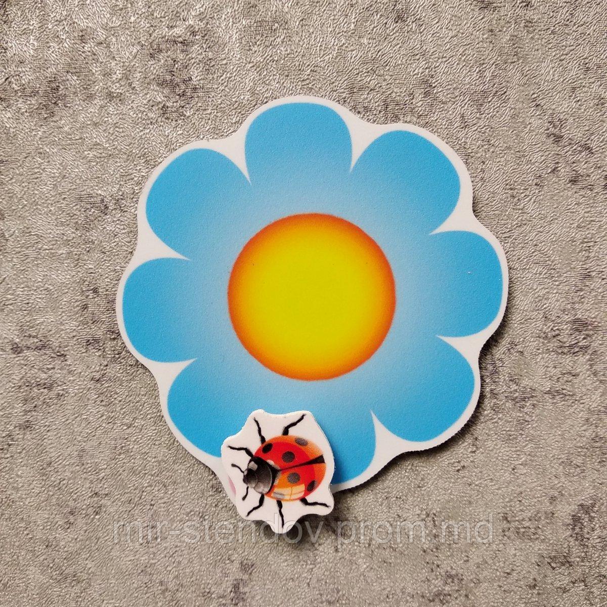 Магнитный стенд для крепления рисунка магнитом "Голубой Цветок", фото 1