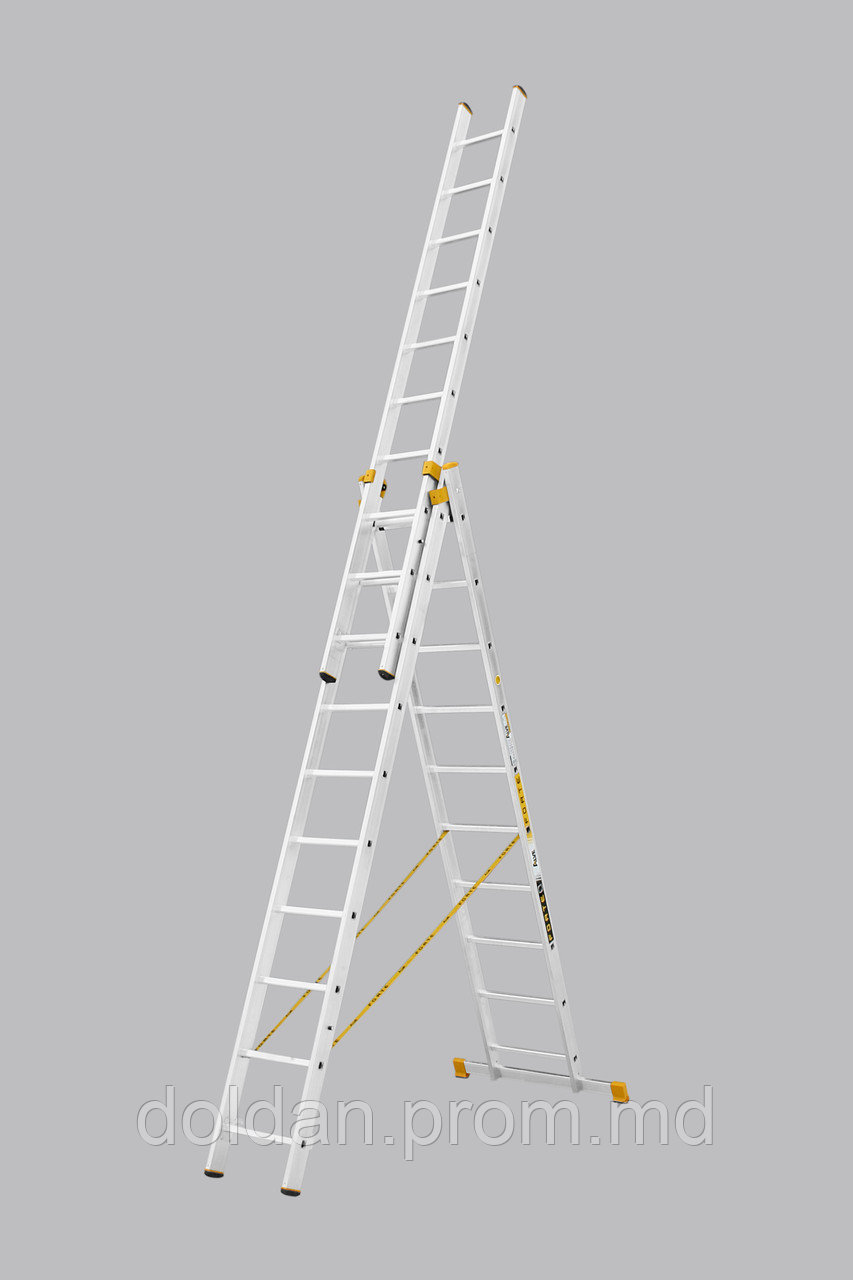 Лестница алюминиевая трёхсекционая 5,25 м. 3 х 8 - Scara cu trei tronsoane - 5,25 m 3x8 код.товара 8608 - фото 1 - id-p3898554