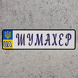 Номерной сувенирный знак с Вашими надписями (UA Герб), фото 4