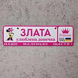 Розовый Номер на коляску с именем  "Любимая доченька..." (Мини Маус принцесса), фото 7