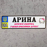 Номер на коляску с именем дочки "... У меня красавица дочка" (Кошечка), фото 3