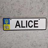 Номер на коляску с именем ребёнка (UA-Герб). 28х8 см, фото 10