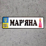 Номер на коляску с именем ребёнка (Герб UA) "Барби" 28х8 см, фото 2