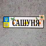 Номер на коляску с именем ребёнка.  (UA Герб ) "Ромашки" 28х8 см, фото 4