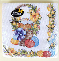 Салфетки пасхальные бумажные Silken Нарядная Корзинка 2 слоя 16 штук