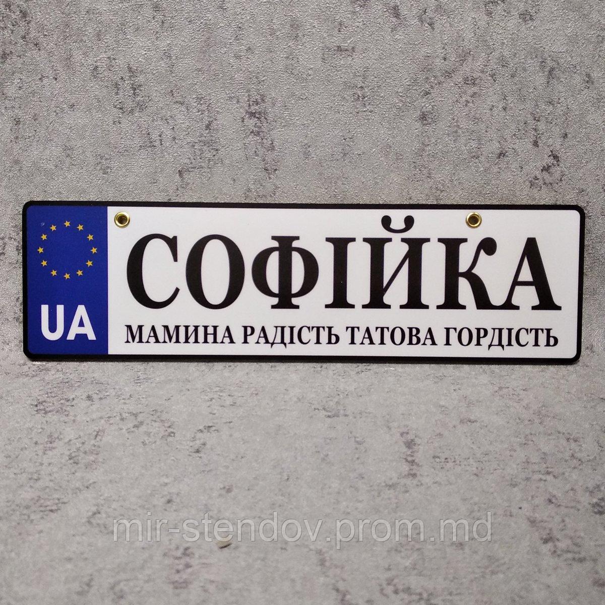 Номер на коляску "Мамина радость..." (Евросоюз UA) 28х8 см, фото 1