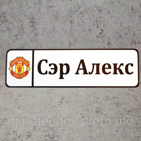 Номер на коляску с именем или надписью, а также изображением герба футбольной команды и города, фото 1