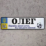 Номер на коляску  "Берегите мамы дочек - у меня растёт сыночек" (Герб-UA-Мяч), фото 3