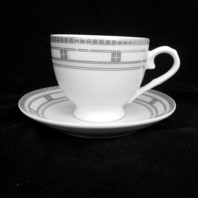 Чашка чайная с блюдцем Германия Серебро 210 мл 24084W - фото 1 - id-p10363530