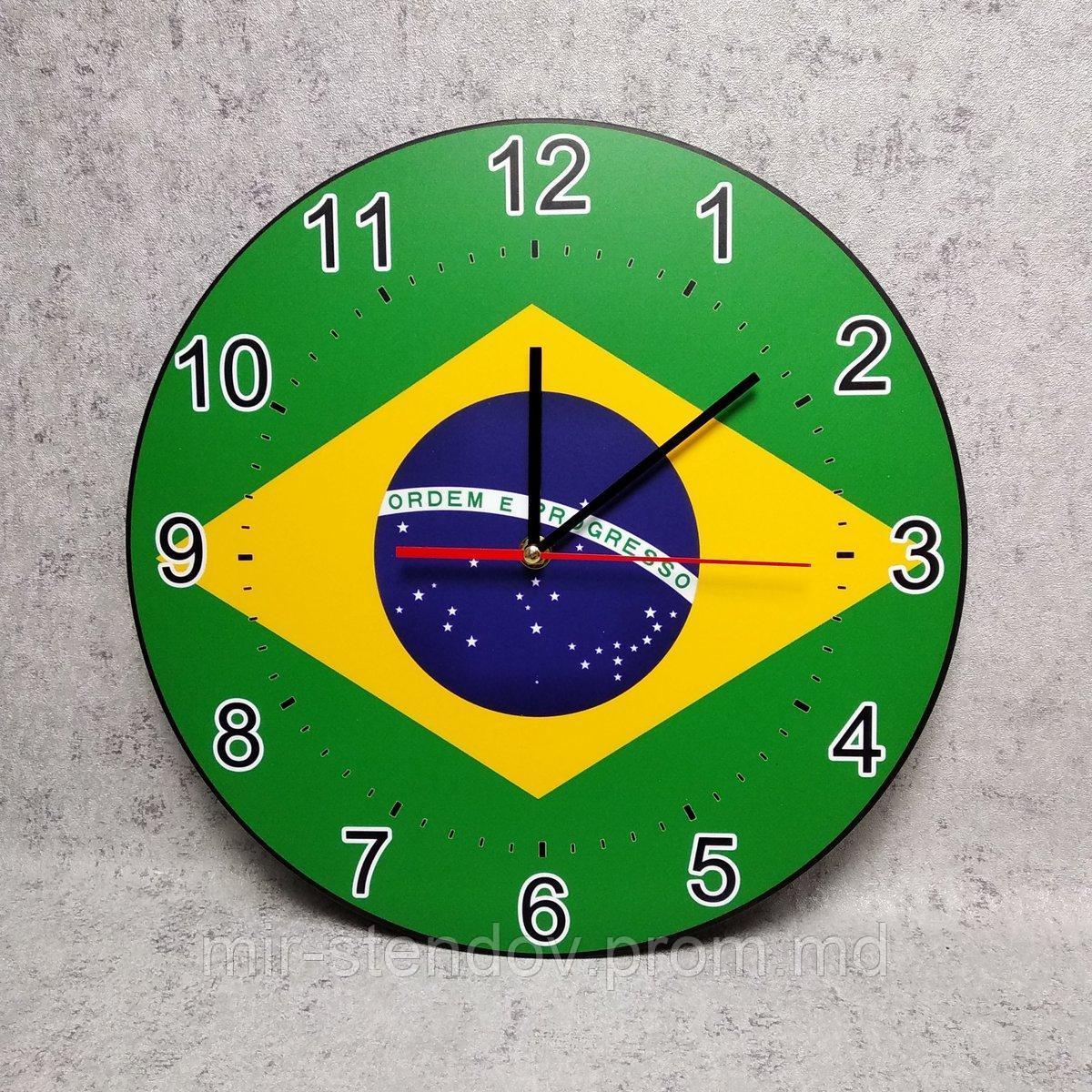 Часы настенные Флаг Бразилии - фото 1 - id-p9521849
