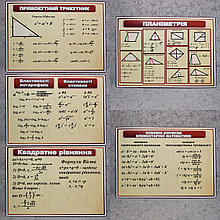 Картонные плакаты для кабинета Математики. (Бежевые)