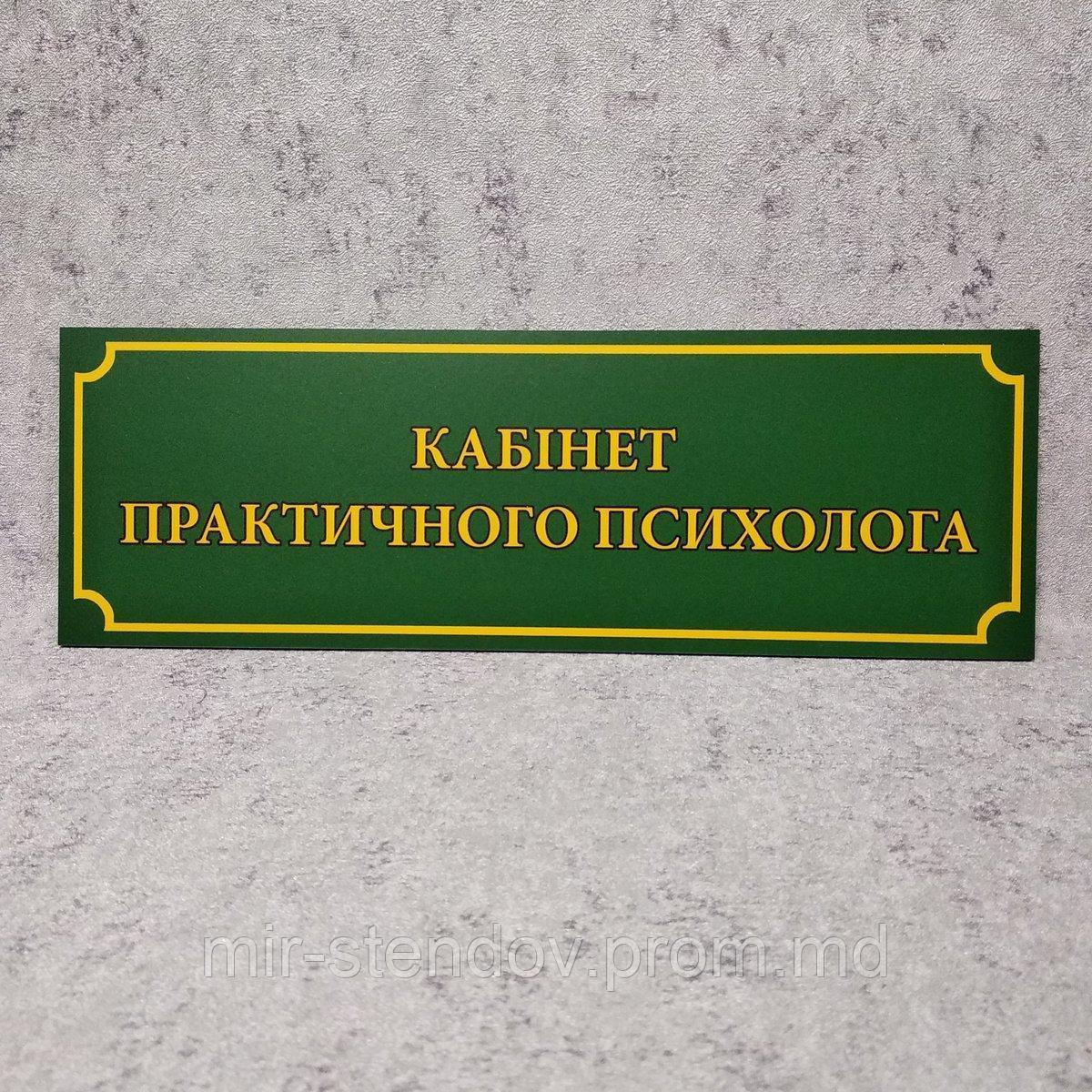 Табличка "Кабинет практического психолога". Зелёная, фото 1