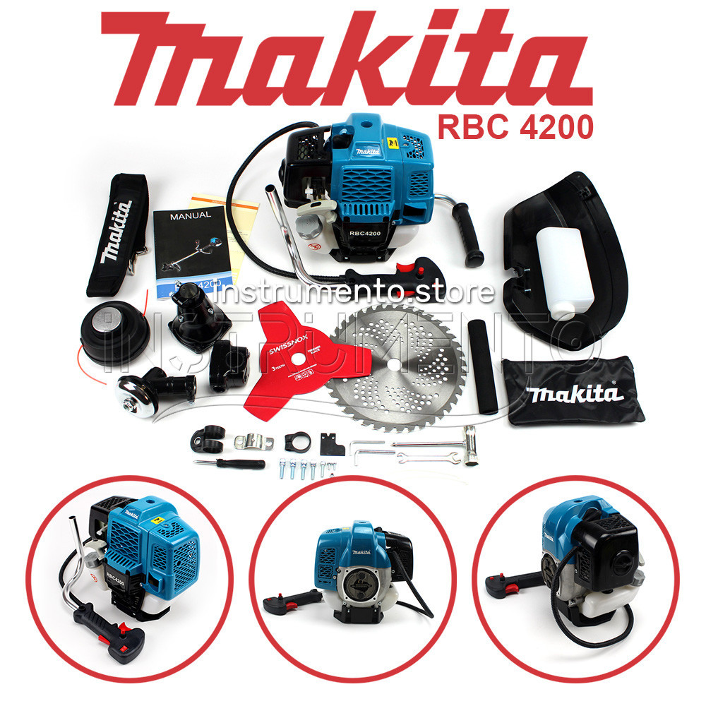 Мотокоса Makita RBC 4200 (4.2 кВт, 2х тактный) Комплектация "ЭКО". Бензокоса Макита, кусторез, триммер - фото 1 - id-p10458540