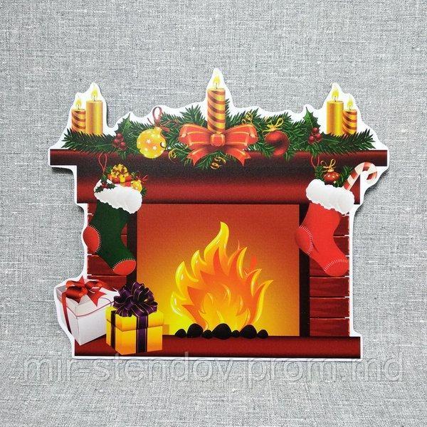 Новогодняя настенная декорация Камин, фото 1