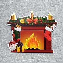 Новогодняя настенная декорация Камин