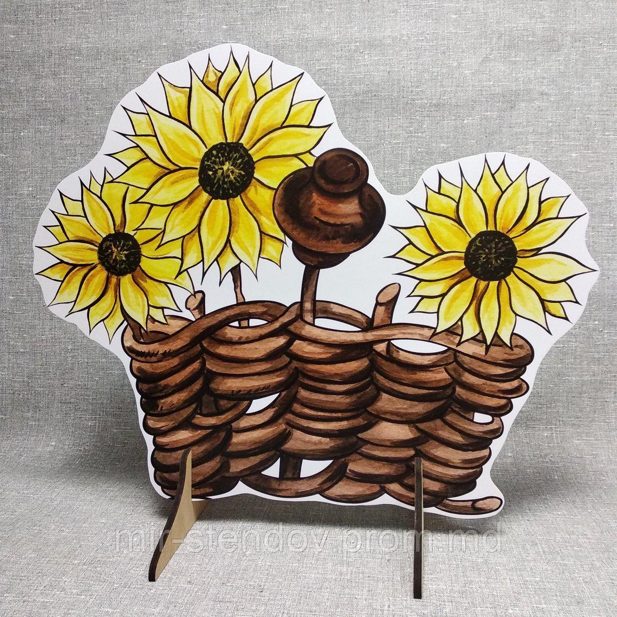 Тынок с подсолнухами. Напольная декорация, фото 1
