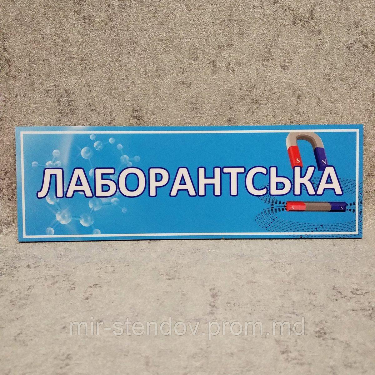 Табличка на дверь кабинета "Лаборантская" - фото 1 - id-p10458985