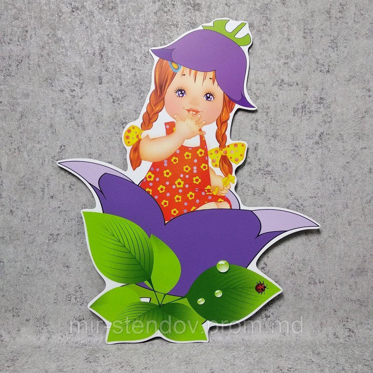 Девочка колокольчик с косичками. Настенная декорация, фото 1