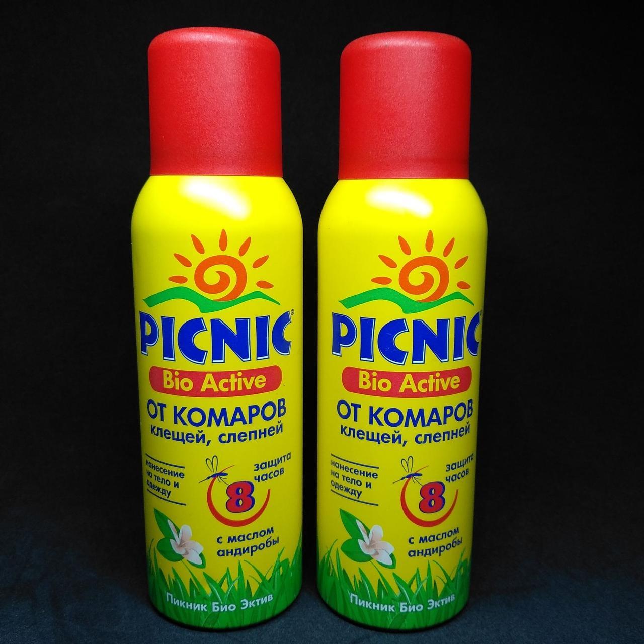 Аэрозоль Пикник Picnic Bio Active от комаров, клещей и слепней 8 часов 125 мл - фото 1 - id-p10460111