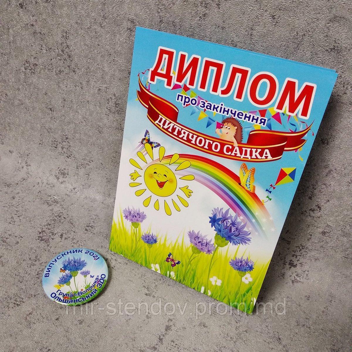 Диплом и значок для выпускника детского сада "Василёк", фото 1