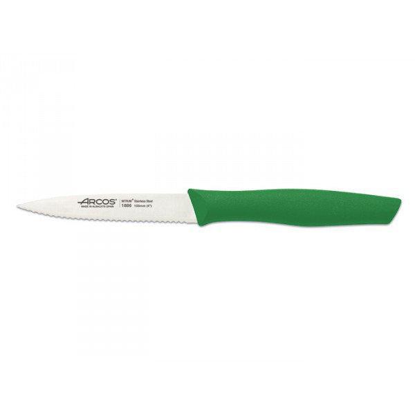 Нож для чистки Arcos Испания Nova 10 см зубчатый зеленый 188611 FD - фото 1 - id-p10463846