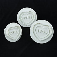 Плунжер пластиковый для мастики"Love"(набор 3 шт) Империя Посуды EMP_8770