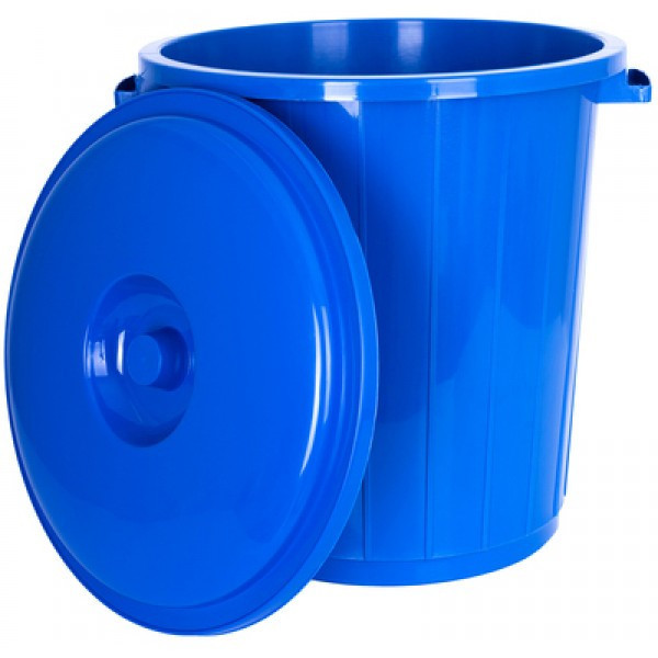 Бак для мусора Violet House Dark Blue 25 л с крышкой 0134 Баттал DARK BLUE - фото 1 - id-p10463889