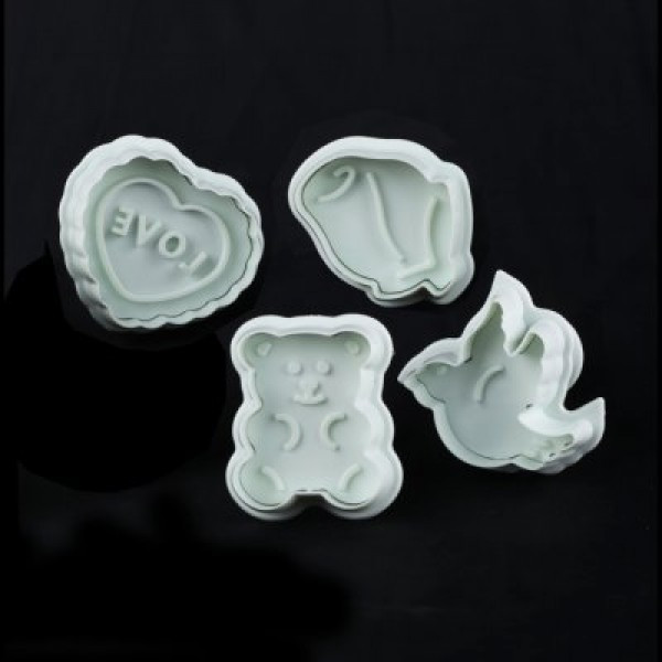Плунжер пластиковый для мастики"Валентинки"(набор 4 шт) Империя Посуды EMP_8601 - фото 1 - id-p10466233