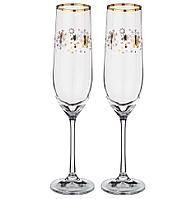 Набор бокалов для шампанского Bohemia Viola Золотые снежинки 190 мл 2 пр (S1137) b40729-S1137
