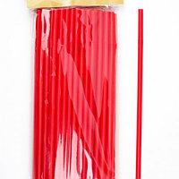Трубочка пластиковая с изгибом красного цвета L 280 мм (уп 50 шт) Империя Посуды EMP_0236