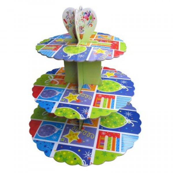 Стенд трёхъярусный картонный круглый для капкейков разного цвета (шт) Империя Посуды EMP_0315 - фото 1 - id-p10468351