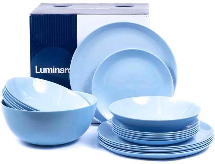 Сервиз столовый Luminarc Diwali Light Blue 19 предметов P2961 - фото 1 - id-p10467211