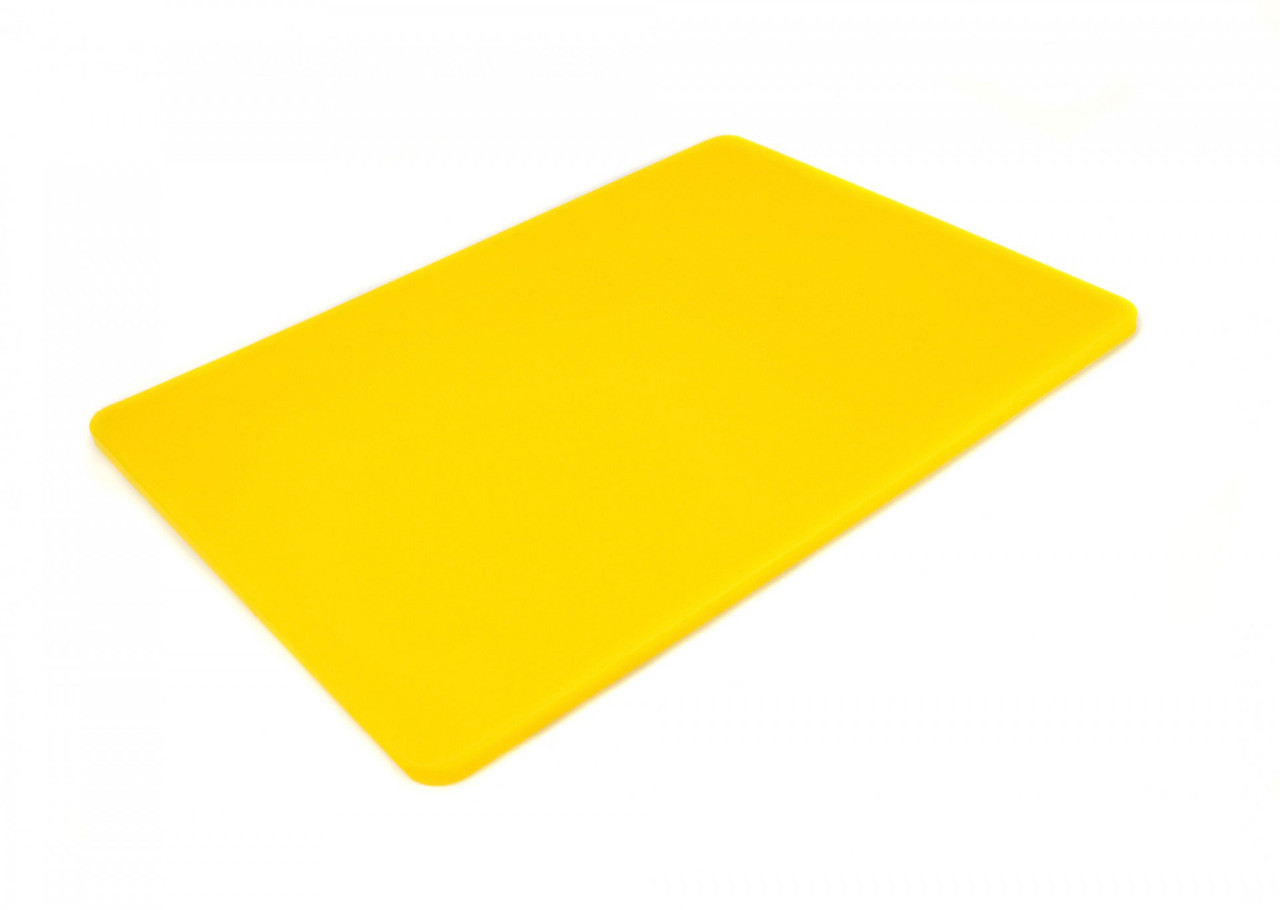 Двусторонняя разделочная доска LDPE, 400 * 300 * 10 мм, желтая. Доска для нарезки и разделки 113053NK - фото 1 - id-p10464429