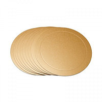 Подложка для торта круглая золотого и серебряного цвета ? 260 мм (1уп 10 шт) Империя Посуды EMP_0204